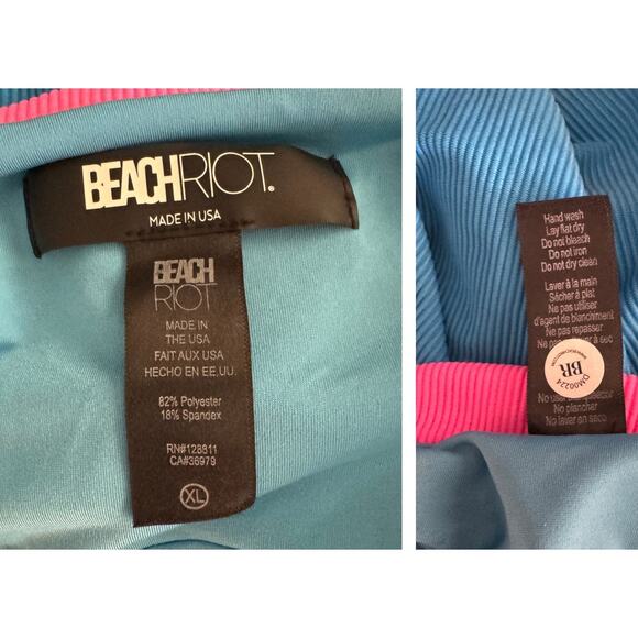 Beach Riot Wren Rib Colorblock One-Piece Swimsuit Size XL - Picture 5 of 8